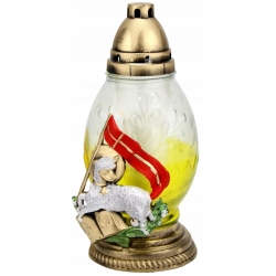 ZNICZ na Wielkanoc średnie JAJO z BARANKIEM żółte szkło 50h