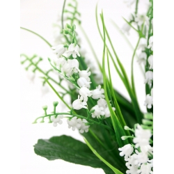 Bukiet KONWALIE sztuczne z liśćmi JAK NATURALNE 9x łodyżek wys. 30cm