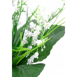 Bukiet KONWALIE sztuczne z liśćmi JAK NATURALNE 9x łodyżek wys. 30cm