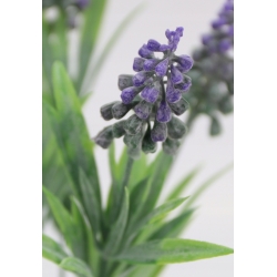 Bukiet wiosna SZAFIRKI sztuczne 7x fioletowych kwiatów z listkami Wys. 32cm