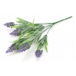 Bukiet wiosna SZAFIRKI sztuczne 7x fioletowych kwiatów z listkami Wys. 32cm