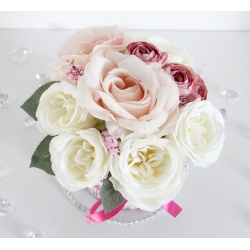 BUKIET Flower Box FLAMINGI kobiecy Peonie Róże - nr 38