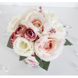 BUKIET Flower Box FLAMINGI kobiecy Peonie Róże - nr 38