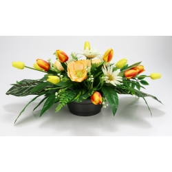 Wiązanka STROIK nagrobny komplet wiosna lato Tulipany Jeżówki Anemony nr 504L