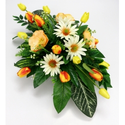 Wiązanka STROIK nagrobny komplet wiosna lato Tulipany Jeżówki Anemony nr 504L