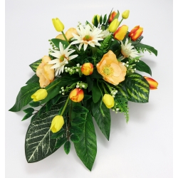 Wiązanka STROIK nagrobny komplet wiosna lato Tulipany Jeżówki Anemony nr 504L