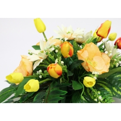 Wiązanka STROIK nagrobny komplet wiosna lato Tulipany Jeżówki Anemony nr 504L