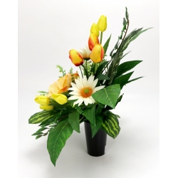 Wiązanka STROIK nagrobny komplet wiosna lato Tulipany Jeżówki Anemony nr 504L