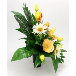 Wiązanka STROIK nagrobny komplet wiosna lato Tulipany Jeżówki Anemony nr 504L