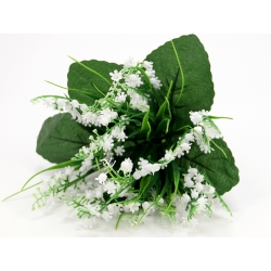 Bukiet KONWALIE sztuczne z liśćmi JAK NATURALNE 9x łodyżek wys. 30cm