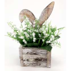 Bukiet KONWALIE sztuczne z liśćmi JAK NATURALNE 9x łodyżek wys. 30cm