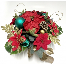 WIĄZANKA Stroik BOŻONARODZENIOWY na cmentarz Gwiazda betlejemska CZERWIEŃ