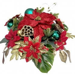 WIĄZANKA Stroik BOŻONARODZENIOWY na cmentarz Gwiazda betlejemska CZERWIEŃ