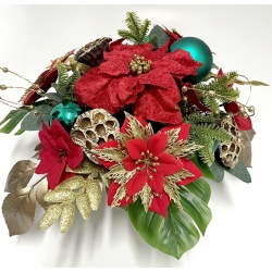 WIĄZANKA Stroik BOŻONARODZENIOWY na cmentarz Gwiazda betlejemska CZERWIEŃ