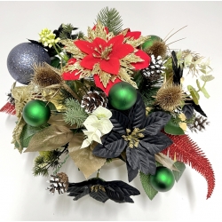 WIĄZANKA Stroik BOŻONARODZENIOWY na cmentarz Gwiazda betlejemska MIX W8