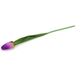 Bukiet 9x satynowe TULIPANY kolor FIOLETOWY wys. 37cm