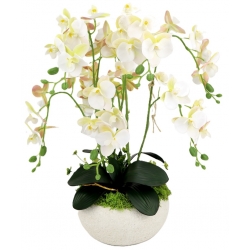 Kompozycja BIAŁE gumowe STORCZYKI LUX w betonowej osłonce Wys. ~50cm