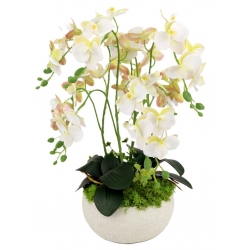 Kompozycja BIAŁE gumowe STORCZYKI LUX w betonowej osłonce Wys. ~50cm