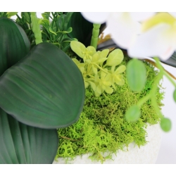 Kompozycja BIAŁE gumowe STORCZYKI LUX w betonowej osłonce Wys. ~50cm