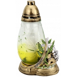 ZNICZ na Wielkanoc JAJO dekoracją obok, ŻÓŁTE szkło 50h