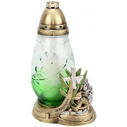 ZNICZ na Wielkanoc JAJO dekoracją obok, ZIELONE szkło 50h