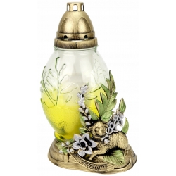 ZNICZ na Wielkanoc JAJO dekoracją BARANKA obok ŻÓŁTE SZKŁO 50h