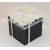 Bukiet FlowerBox czarny KWADRAT z białymi kwiatami - nr 100