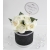 BUKIET Flower Box czarno srebrny RÓŻE i PEŁNIKI - nr 40