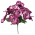Bukiet BRATKI PURPURA sztuczne satynowe z listkami 14x kwiatków, wys. 24cm