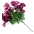 Bukiet BRATKI PURPURA sztuczne satynowe z listkami 14x kwiatków, wys. 24cm