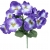 Bukiet BRATKI NIEBIESKIE sztuczne satynowe z listkami 14x kwiatków Wys.24cm