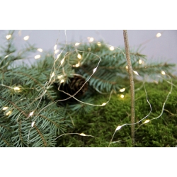 LAMPKI na DRUCIKU 100 LED na USB dł. 10m B. CIEPŁE