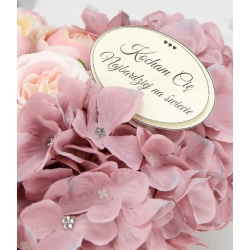 Bukiet LUX czarny Flower Box MIX różowych kwiatów