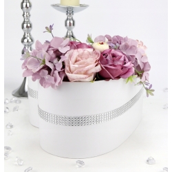 Bukiet w DZIELONYM SERCU na prezent Fiolet kwiaty