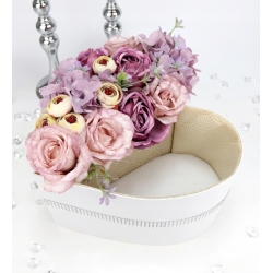 Bukiet w DZIELONYM SERCU na prezent Fiolet kwiaty