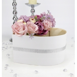 Bukiet w DZIELONYM SERCU na prezent Fiolet kwiaty