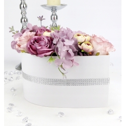 Bukiet w DZIELONYM SERCU na prezent Fiolet kwiaty