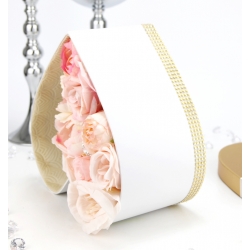 Bukiet w DZIELONYM SERCU na prezent RÓŻOWE kwiaty