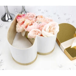 Bukiet w DZIELONYM SERCU na prezent RÓŻOWE kwiaty