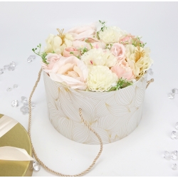 BUKIET Jasne kwiaty w zamykanym pudełku NA PREZENT