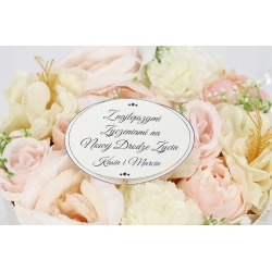 BUKIET Jasne kwiaty w zamykanym pudełku NA PREZENT