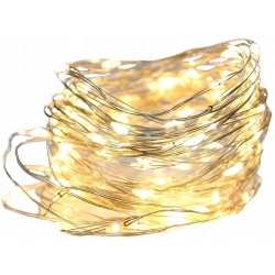 LAMPKI na DRUCIKU 100 LED girlanda 10m CIEPŁE B.