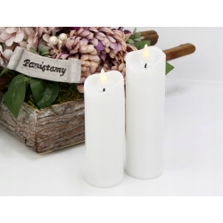 ŚWIECA LED BIAŁA a'la wosk światło MRYGAJĄCE 15cm