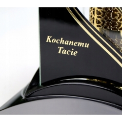 ZNICZ LAMPION Kwadrat ZŁOTY ded. Kochanemu Tacie