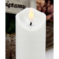 ŚWIECA LED BIAŁA a'la wosk światło MRYGAJĄCE 12cm
