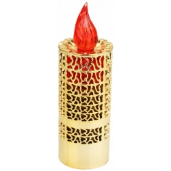 ŚWIECA LED ZŁOTA AŻUR czerwone światło 30dni