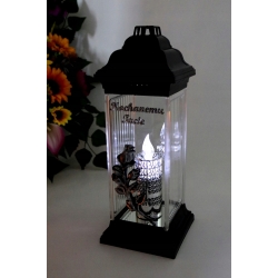 ŚWIECA LED SREBRNA AŻUR białe zimne światło 30dni