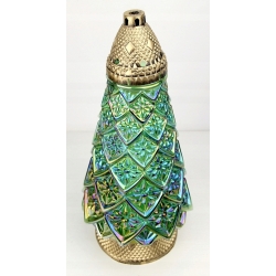 ZNICZ CHOINKA DUŻA zielono tęczowe szkło Wkład 60h