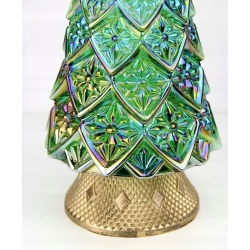 ZNICZ CHOINKA DUŻA zielono tęczowe szkło Wkład 60h