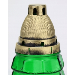 ZNICZ CHOINKA mniejsza zielone szkło ze wzorem ZŁOTE elem Wkład 30h